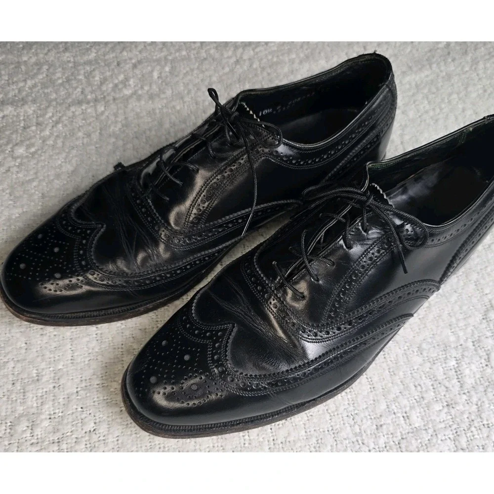 Florsheim Imperial Wingtip 92329 Black Leather Dress Formal Shoes Mens 10 1/2 D‎